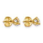 14k 1 carat Lab Grown Diamond VS/SI+ G+ Round Complete Three Prong Screwback Stud Earrings - Image 4