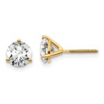 18k 1 1/2 carat Certified Lab Grown Diamond VS+ F+ Round Complete Three Prong Screwback Stud Earrings