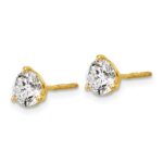 18k 1 1/2 carat Certified Lab Grown Diamond VS+ F+ Round Complete Three Prong Screwback Stud Earrings - Image 2