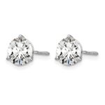 14k White Gold 1 1/2 carat Certified Lab Grown Diamond VS/SI+ G+ Round Complete Three Prong Screwback Stud Earrings - Image 2