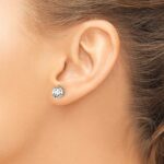 14k 1 1/2 carat Lab Grown Diamond VS/SI+ G+ Round Complete Three Prong Screwback Stud Earrings - Image 3