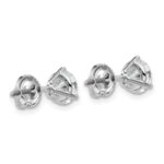 18k White Gold 6 carat Certified Lab Grown Diamond VS+ F+ Round Complete Three Prong Screwback Stud Earrings - Image 3
