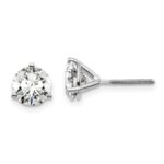 Platinum 2 1/2 carat Certified Lab Grown Diamond VS+ F+ Round Complete Three Prong Screwback Stud Earrings