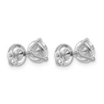 14k White Gold 2 carat Certified Lab Grown Diamond VS+ F+ Round Complete Three Prong Screwback Stud Earrings - Image 4