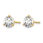 14k 1 3/4 carat Lab Grown Diamond VS+ F+ Round Three Prong Complete Screwback Stud Earrings - Image 2