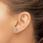 14k White Gold 1/2 carat Lab Grown Diamond VS/SI+ G+ Complete Round and Marquise Halo Post Earrings - Image 3