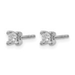 14k White Gold 1/3 carat Lab Grown Diamond VS+ F+ Princess Complete Four Prong Stud Earrings - Image 2