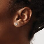 14k White Gold 1/2 carat Lab Grown Diamond VS+ F+ Princess Complete Four Prong Stud Earrings - Image 4