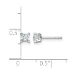 14k White Gold 1/2 carat Certified Lab Grown Diamond VS+ F+ Princess Complete Four Prong Stud Earrings - Image 4