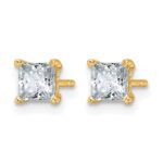 14k 1 carat Lab Grown Diamond VS/SI+ G+ Princess Complete Four Prong Stud Earrings - Image 2