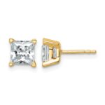 14k 2 carat Lab Grown Diamond VS/SI+ G+ Princess Complete Four Prong Stud Earrings