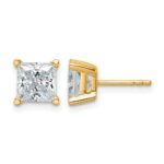 14k 3 carat Certified Lab Grown Diamond VS/SI+ G+ Princess Complete Four Prong Stud Earrings