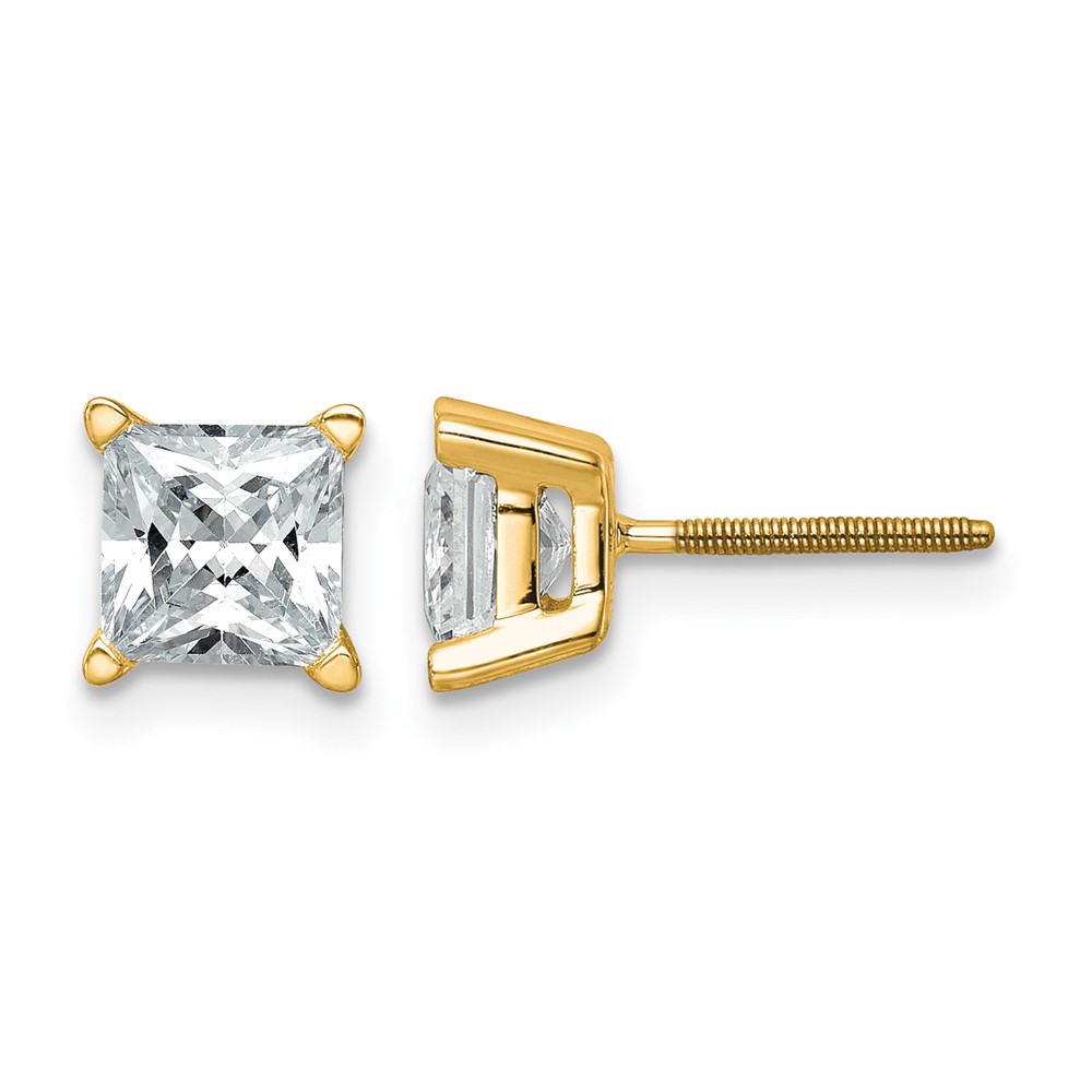 EM1018S-200-YAA-1.jpg 14k Princess Four Prong 1.5ct Screwback Post Earring Mountings - Image 1