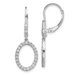 14k White Gold 1/2 carat Lab Grown Diamond VS/SI+ G+ Complete Dangle Oval Leverback Earrings