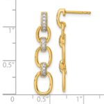 14k 1/6 carat Lab Grown Diamond VS/SI+ G+ Complete Fashion Dangle Link Post Earrings - Image 4