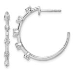 14k White Gold 3/8 carat Lab Grown Diamond VS/SI+ G+ Complete C-Hoop Post Earrings