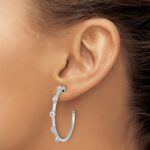 14k White Gold 3/4 carat Lab Grown Diamond VS/SI+ G+ Complete C-Hoop Post Earrings - Image 3