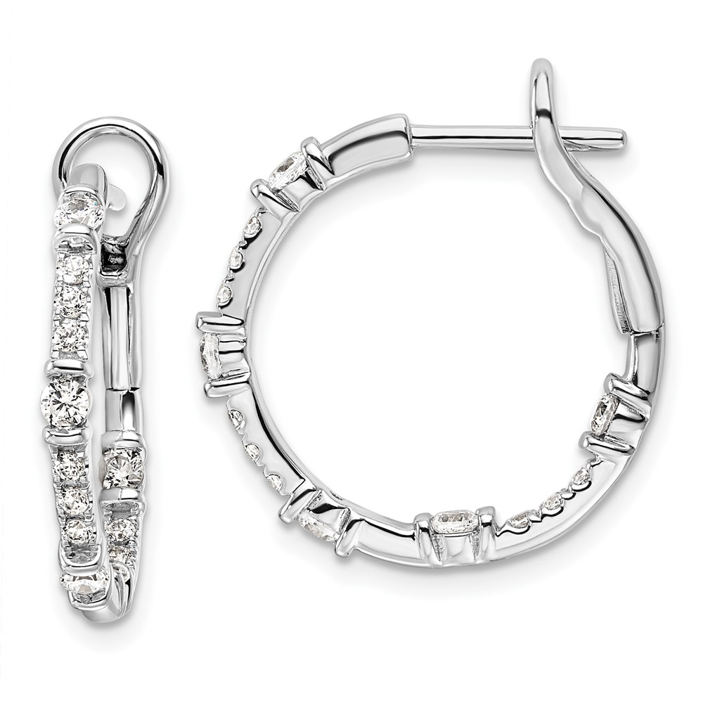 EM10225-071-WAA.jpg 14k White Gold 3/4 carat Lab Grown Diamond VS/SI+ G+ Complete In and Out Hoop Earrings - Image 1