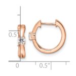 14k Rose Gold 1/5 carat Lab Grown Diamond VS/SI+ G+ Complete Fashion Hinged Hoop Earrings - Image 4