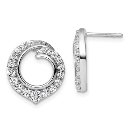 14k White Gold 1 carat Lab Grown Diamond VS/SI+ G+ Circle Post Earrings