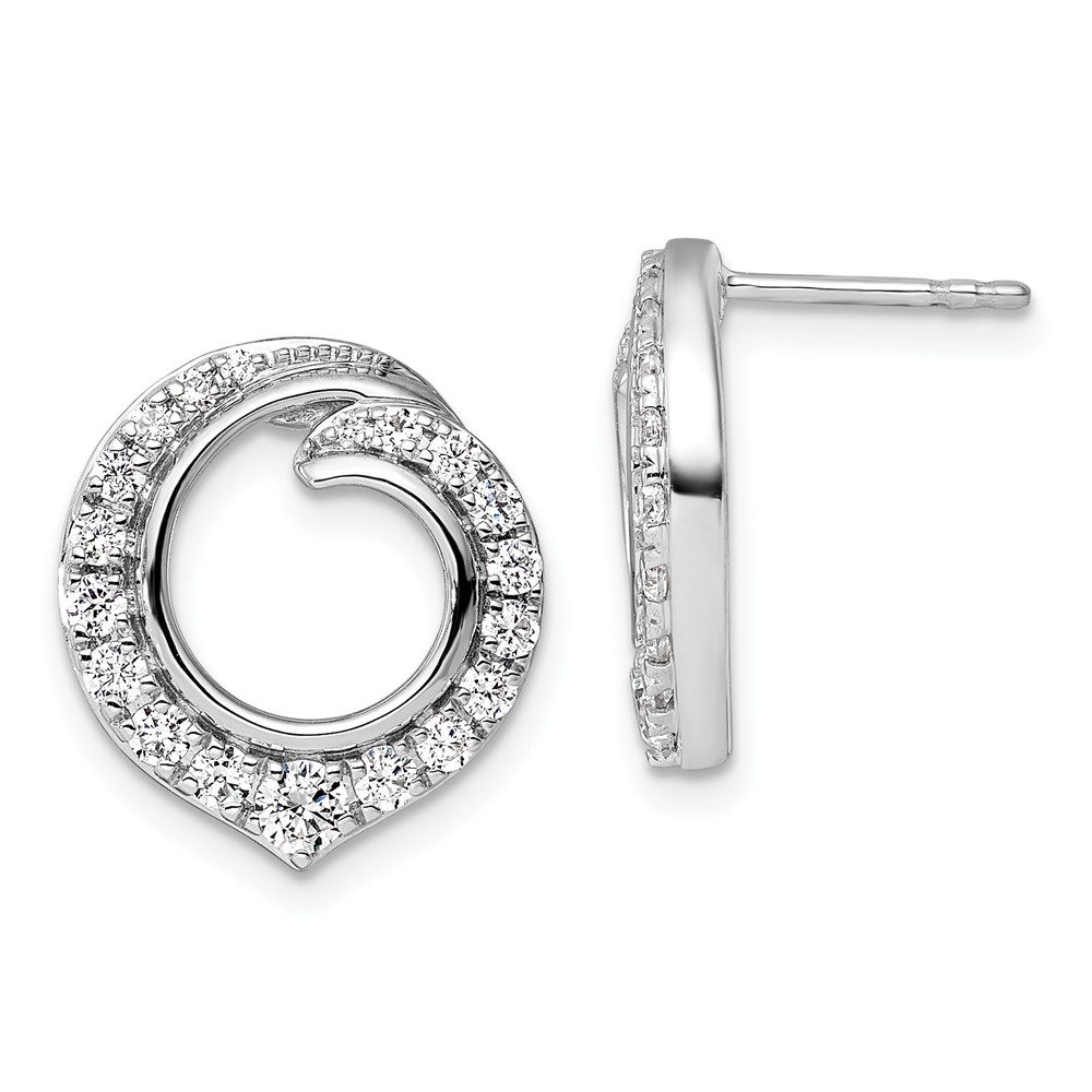EM10229-100-WAA.jpg 14k White Gold 1 carat Lab Grown Diamond VS/SI+ G+ Circle Post Earrings - Image 1