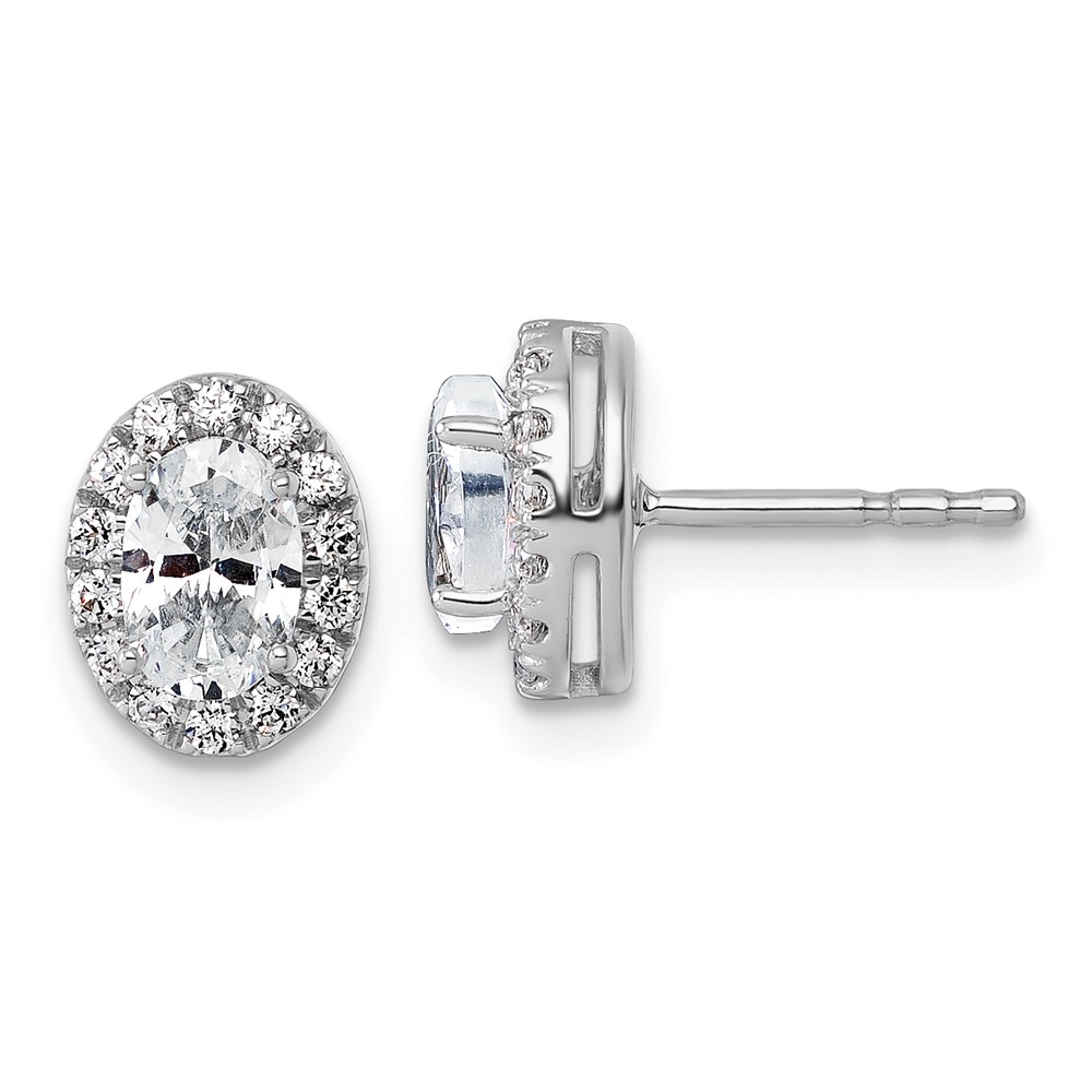 EM10431-125-WAA.jpg 14k White Gold 1/4 carat Lab Grown Diamond VS/SI+ G+ Semi-Mount Oval Halo Earrings - Image 1