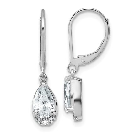 True Origin 14K White Gold 1 3/4 carat Lab Grown Diamond VS+ F+ Complete Leverback Earrings
