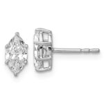 14kw 1 ctw Lab Grown Diamond VS+ F+ Marquise 6 Prong Earring
