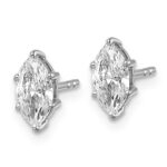 14kw 1 ctw Lab Grown Diamond VS+ F+ Marquise 6 Prong Earring - Image 2