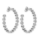 14kw 3 1/5ct Lab Grown Dia VS+ F+ Post East/West Oval Hoop Earrings - Image 3