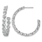14kw 3ct Lab Grown Dia VS+ F+ Post Heart Hoop Earrings