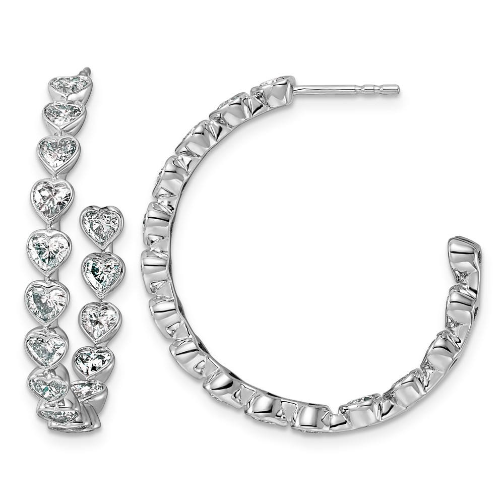 EM12529-300-WAA.jpg 14kw 3ct Lab Grown Dia VS+ F+ Post Heart Hoop Earrings - Image 1
