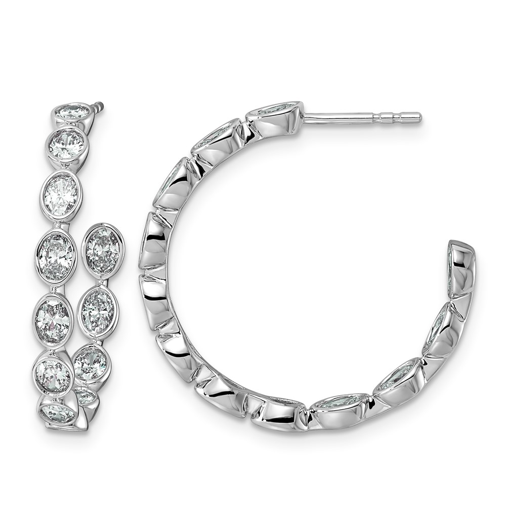 EM12578-213-WAA.jpg 14kw 2 1/8ct Lab Grown Dia VS+ F+ Post Oval Hoop Earrings - Image 1