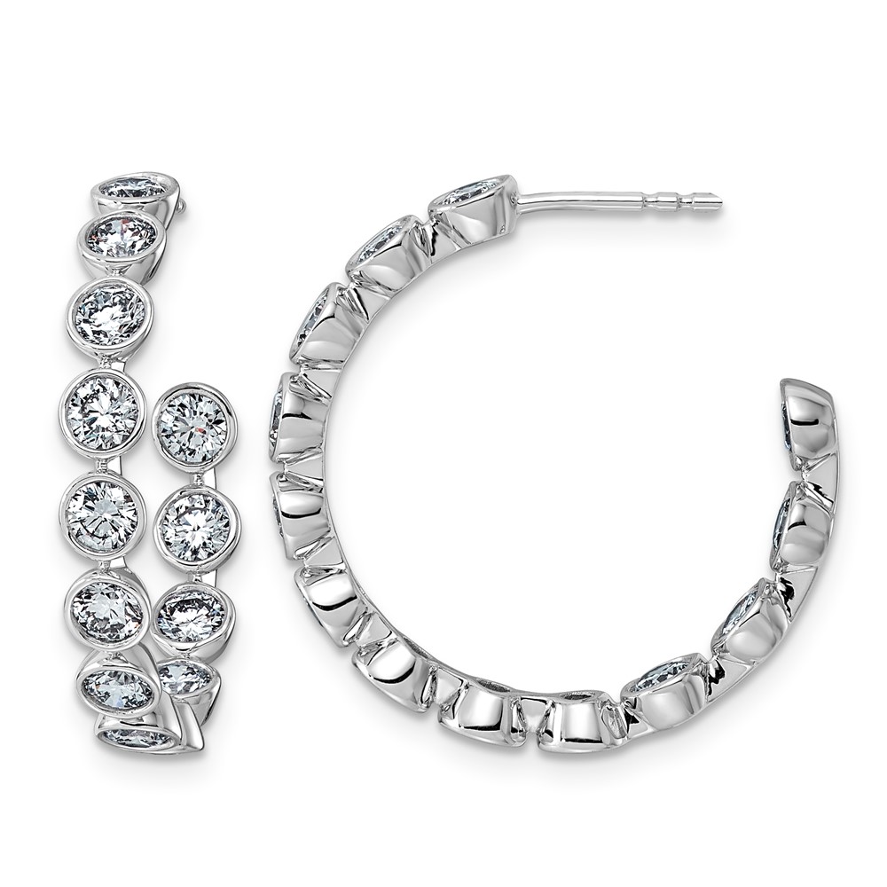 EM12581-288-WAA.jpg 14kw 2 7/8ct Lab Grown Dia VS+ F+ Post Round Hoop Earrings - Image 1