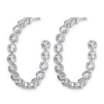 14kw 3 1/2ct Lab Grown Dia VS+ F+ Post Round Hoop Earrings - Image 2