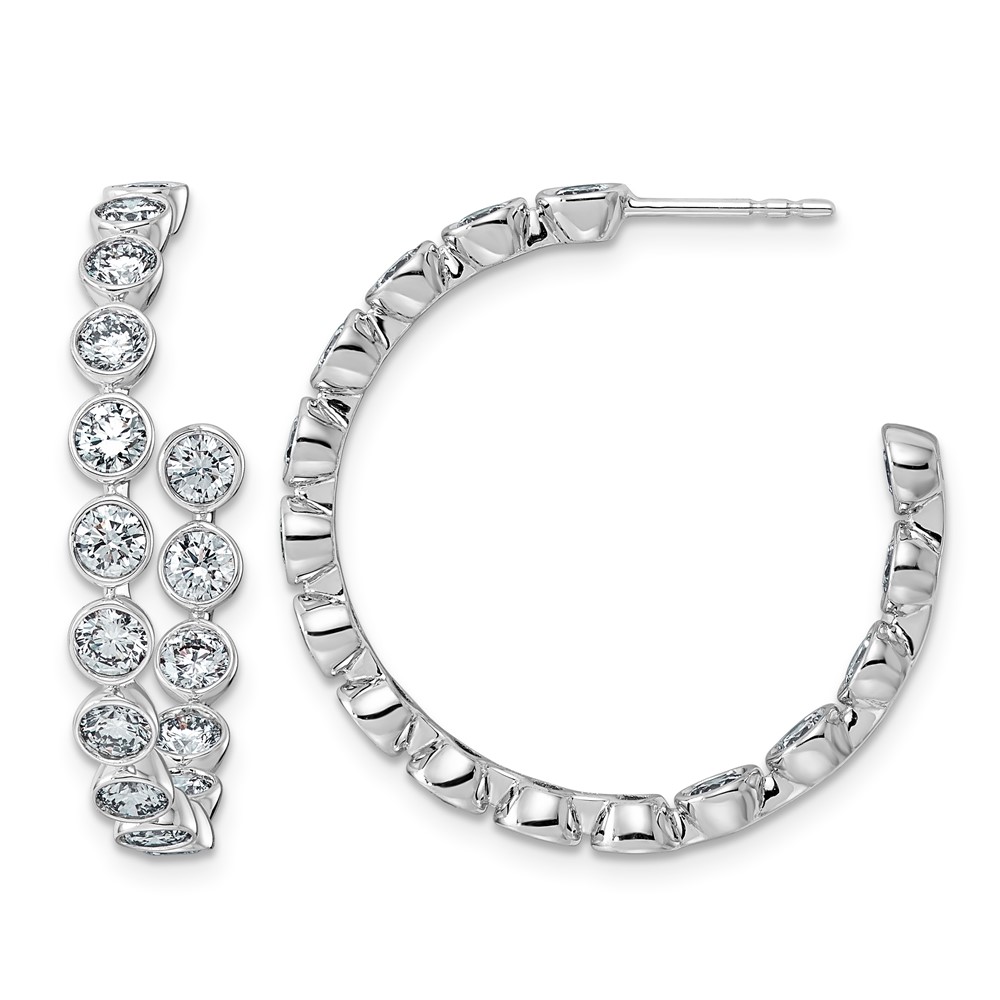 EM12581-350-WAA.jpg 14kw 3 1/2ct Lab Grown Dia VS+ F+ Post Round Hoop Earrings - Image 1