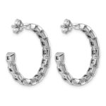 14kw 4 1/4ct Lab Grown Dia VS+ F+ Post Princess Hoop Earrings - Image 3