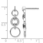 14k White Gold 1/6 carat Diamond Circles Dangle Post Earrings - Image 4