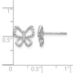 14k White Gold 1/6 carat Lab Grown Diamond VS/SI+ G+ Butterfly Post Earrings - Image 4