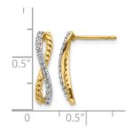 14k Two-tone j1/5 carat Diamond Fancy Twist Post Earrings - Image 2