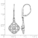 14k White Gold 1/2 carat Lab Grown Diamond VS/SI+ G+ Complete Fashion Leverback Earrings - Image 4