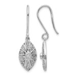14k White Gold 1/5 carat Diamond Vintage-style Dangle Shepherd Hook Earrings