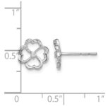 14k White Gold Diamond Fancy Clover Earrings - Image 4