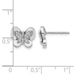 14k White Gold Diamond Butterfly Earrings - Image 4