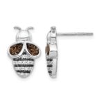 14k White Gold Diamond and Smokey Quartz Bee Earrings