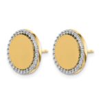 14k White Gold 1/3 carat Diamond Fancy Circle Post Earrings - Image 2