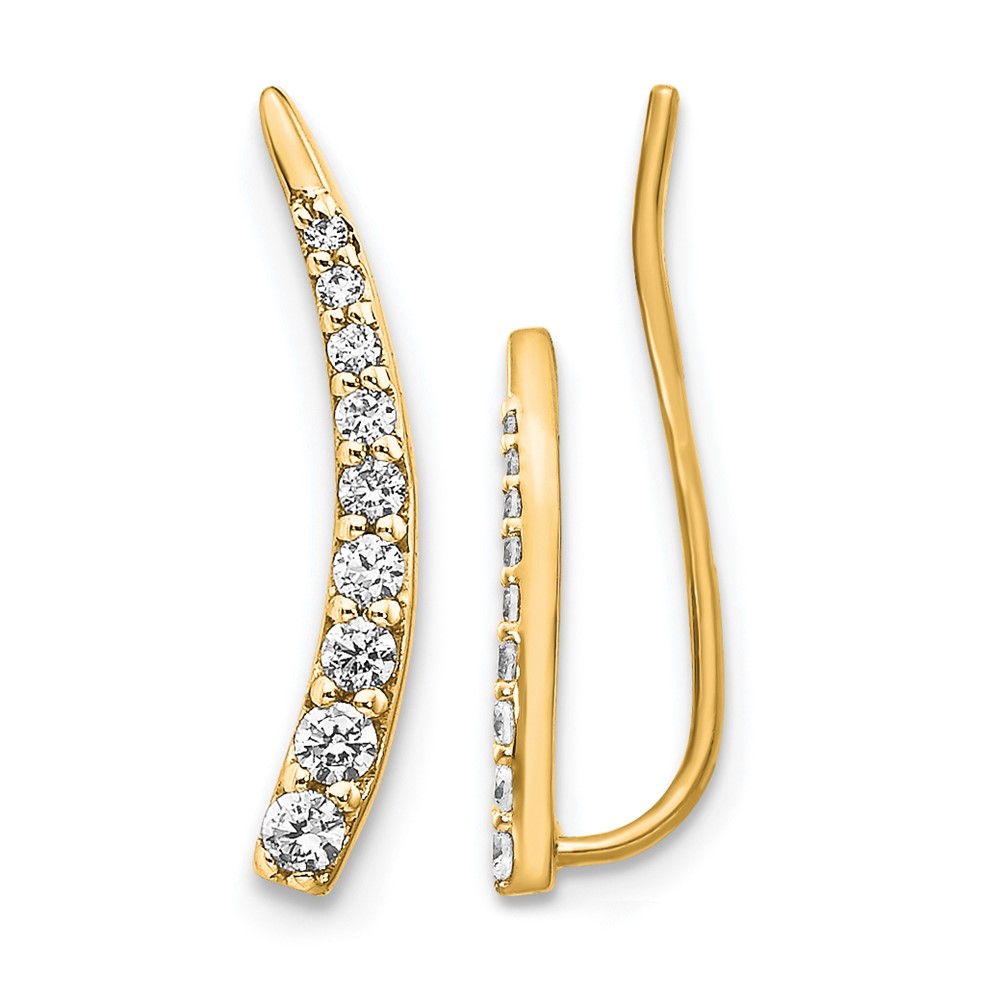 EM4147-015-YA.jpg 14k 1/6 carat Diamond Graduated Ear Climber Earrings - Image 1