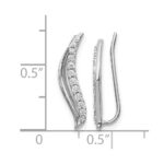14k White Gold 1/4 carat Lab Grown Diamond VS/SI+ G+ Complete Ear Climber - Image 4