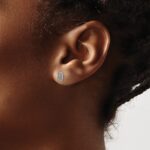 14k White Gold Diamond Initial B Post Earrings - Image 3