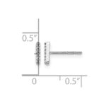 14k White Gold Diamond Initial I Post Earrings - Image 4